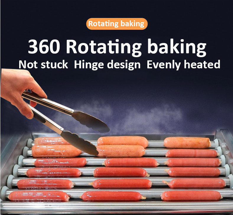 Hot dog 11 Rollers with bun warmer Electric Automatic Hot Dog Making machine Sausage Roller For Sale