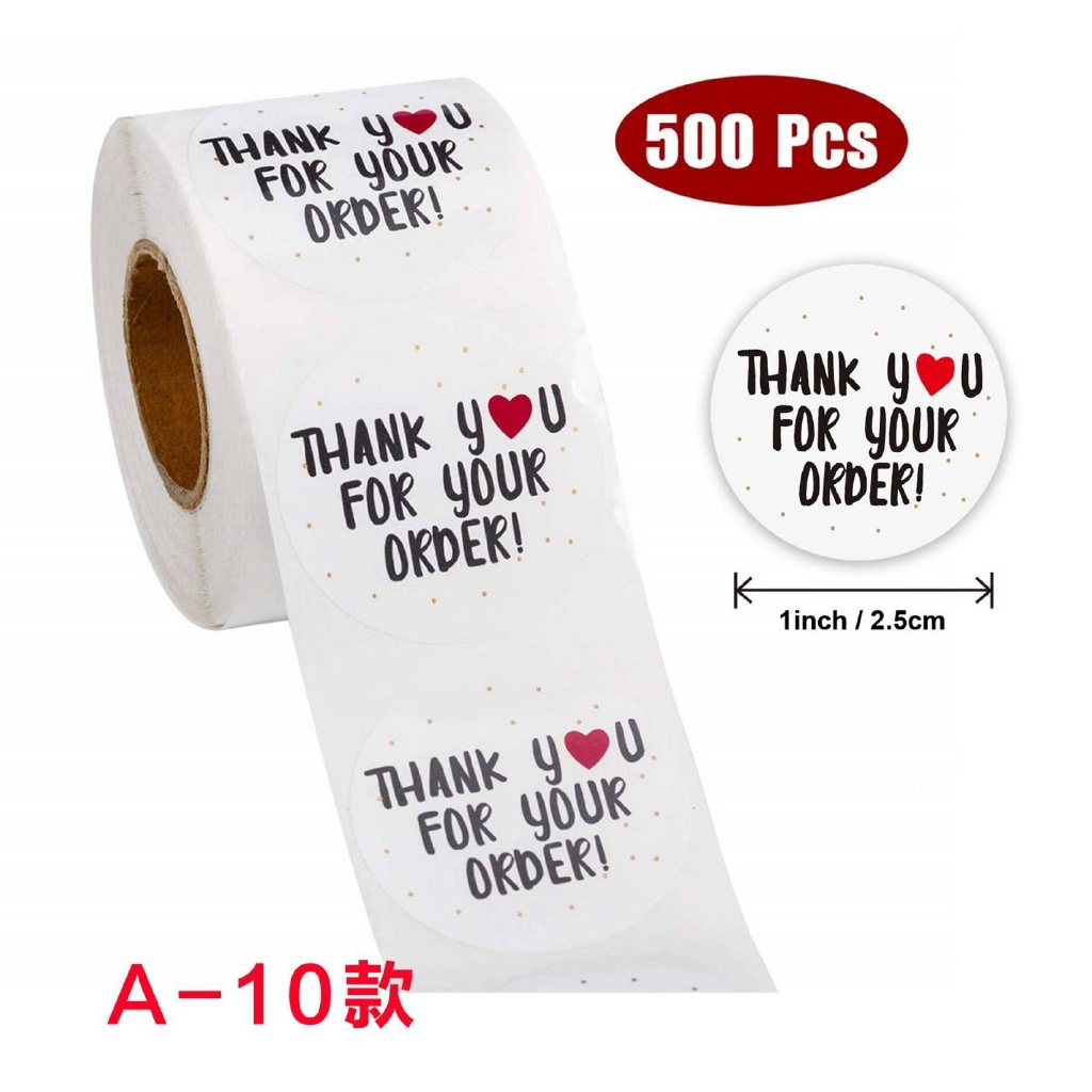 500pcs/roll Thank You Stickers Seal Labels Scrapbook Handmade Sticker Circle Stationery Hand Made Deco For Envelope Gift