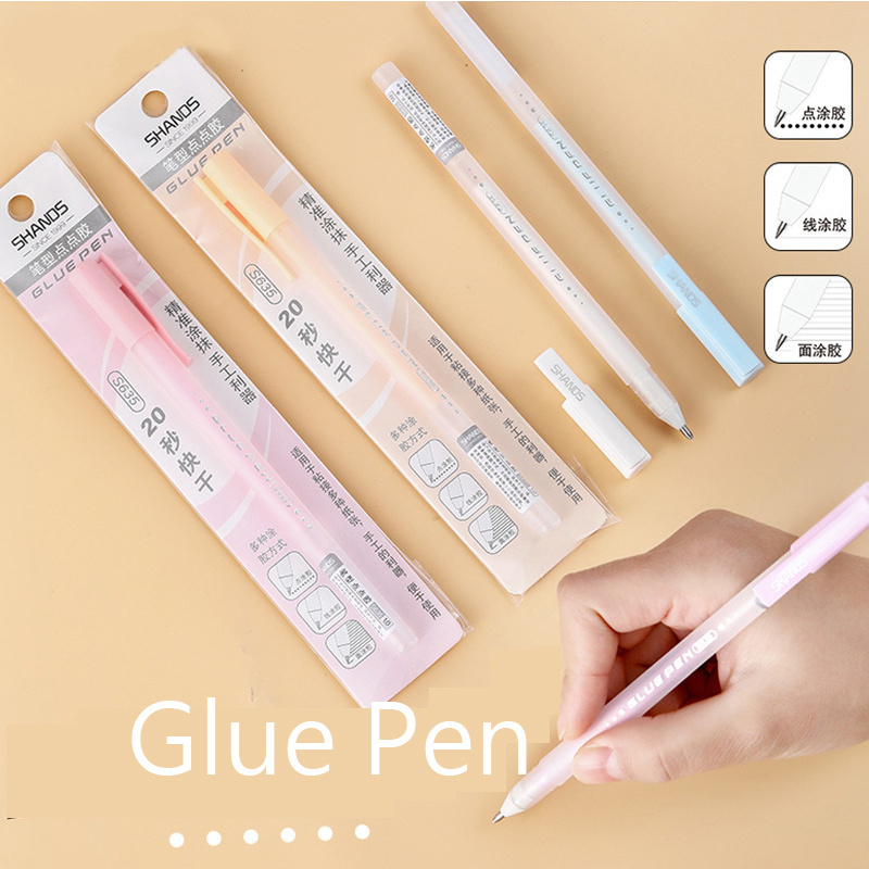 Candy Color Glue Pen Refill Dot Liner Contact Adhesive Pastel Dispensing Quick-drying Glue Portable Memo Stationery gift