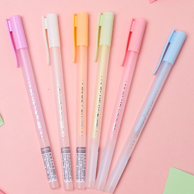 Candy Color Glue Pen Refill Dot Liner Contact Adhesive Pastel Dispensing Quick-drying Glue Portable Memo Stationery gift