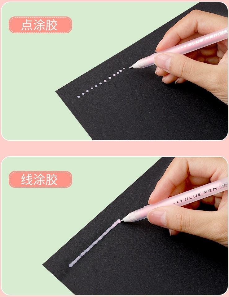 Candy Color Glue Pen Refill Dot Liner Contact Adhesive Pastel Dispensing Quick-drying Glue Portable Memo Stationery gift