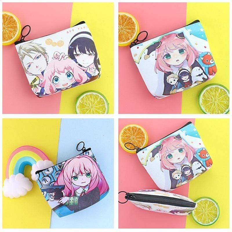 Anime Coin Purses Canvas Coin Wallet Lady Girls Earphone Coin Key Money Storage Bag Zipper Pouch For