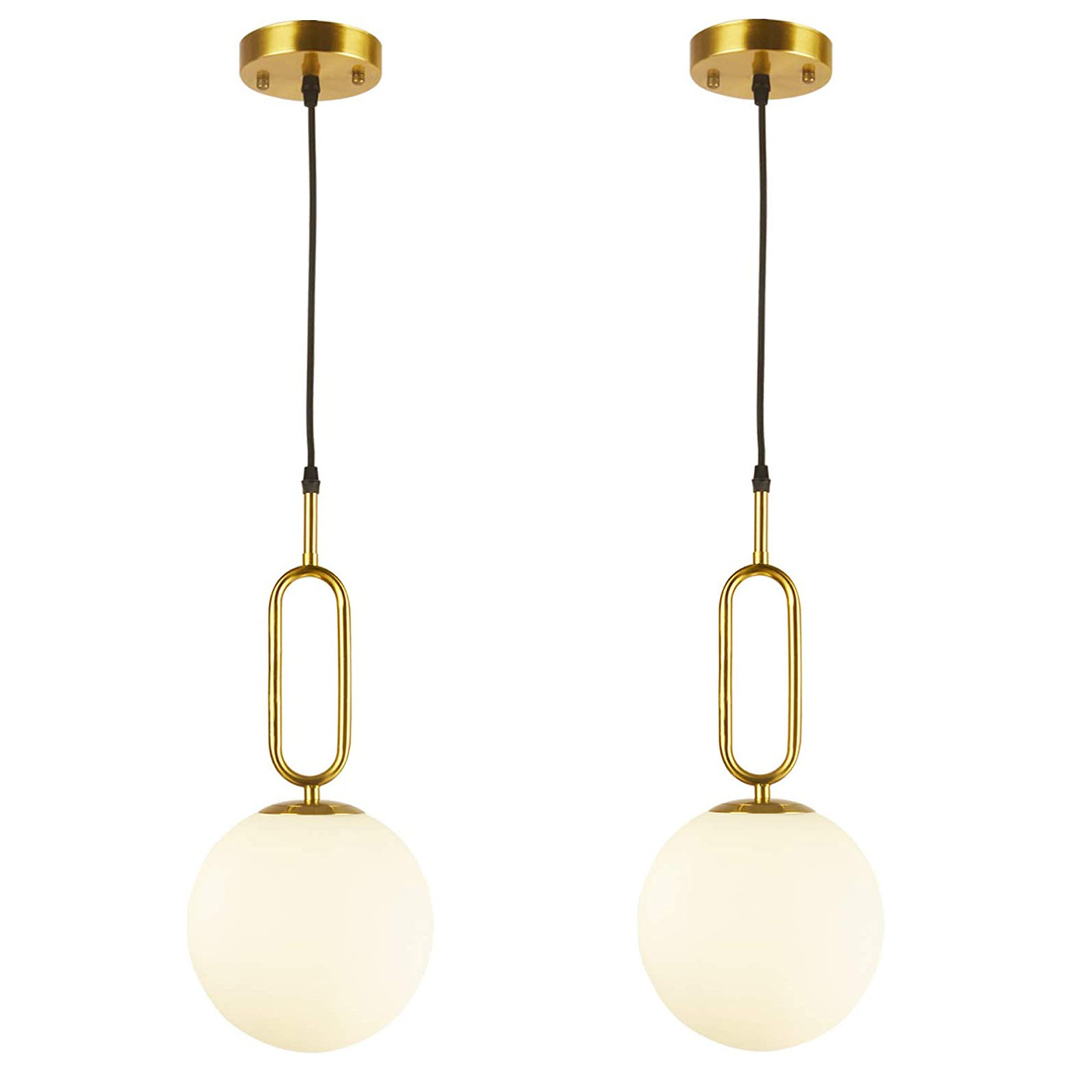 Modern Brass Glass Pendant Lights Bedroom Pendant Lighting Fixture