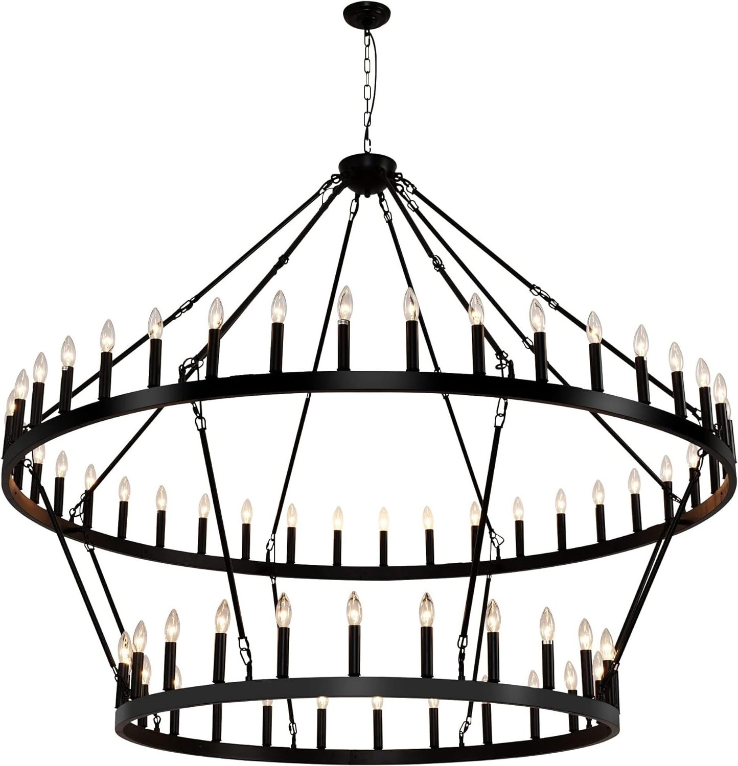 Black Wagon Wheel Chandelier Round Farmhouse Pendant Light Fixture Rustic Hanging Lighting modern wheel chandelier