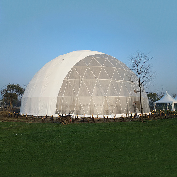 Big size outdoor tent geodesic dome cabin half sphere tents customized design for sale