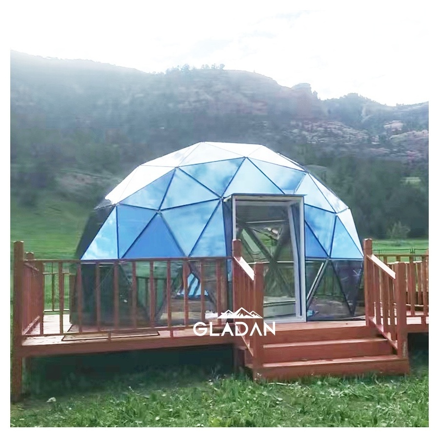 Hot Selling Outdoor Waterproof Glass Cover 6m Dome Tents Winter Igloo Glamping Dome Tent