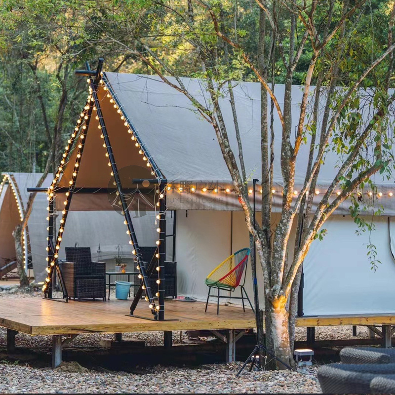 Luxury African Winter Frame Waterproof Glamping With Bathroom Lodge Hotel Safari Tent For Sale