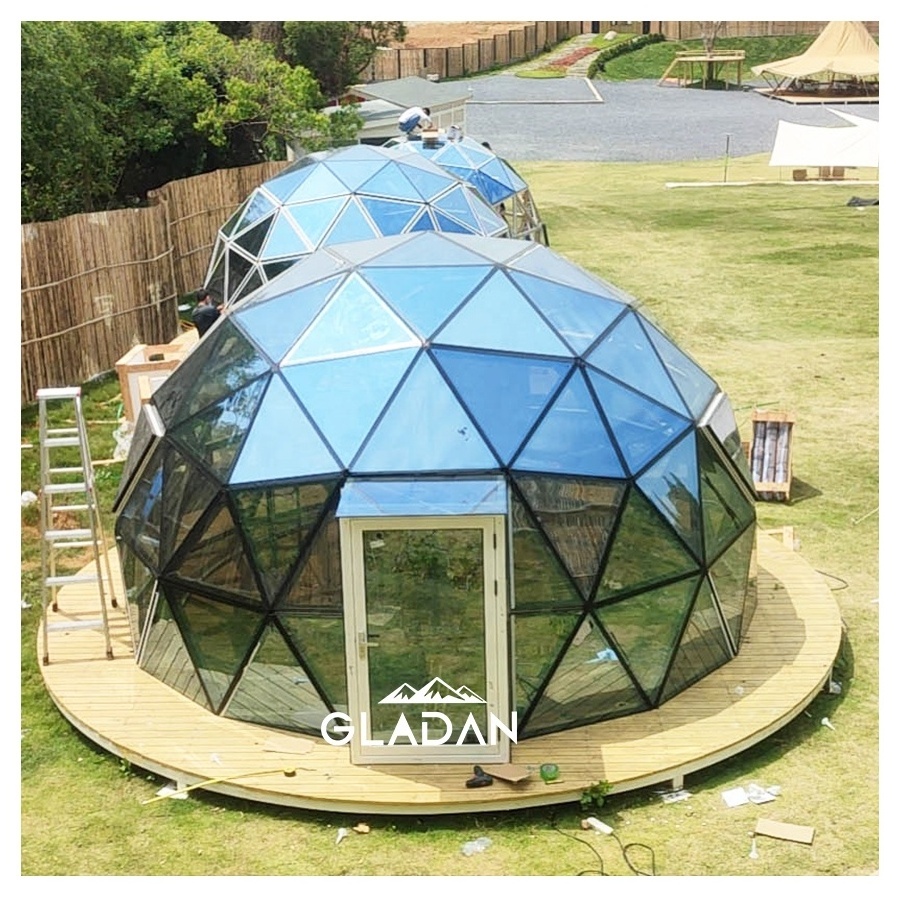 Hot Selling Outdoor Waterproof Glass Cover 6m Dome Tents Winter Igloo Glamping Dome Tent