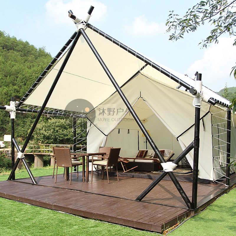 Luxury African Winter Frame Waterproof Glamping With Bathroom Lodge Hotel Safari Tent For Sale