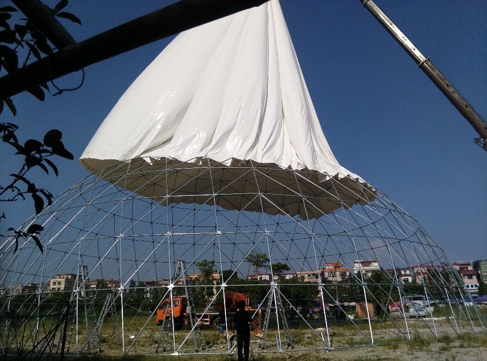 Big size outdoor tent geodesic dome cabin half sphere tents customized design for sale