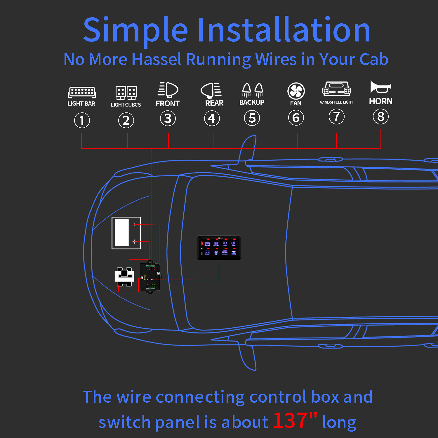 wholesale marine boat 8 gang led touch switch panel 12V 24v control on-off led car light switch