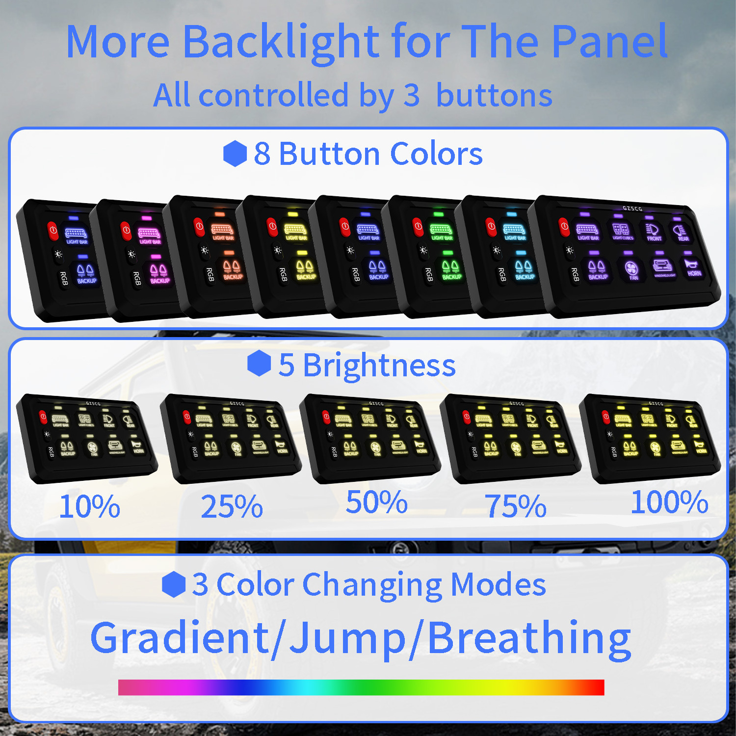 wholesale marine boat 8 gang led touch switch panel 12V 24v control on-off led car light switch