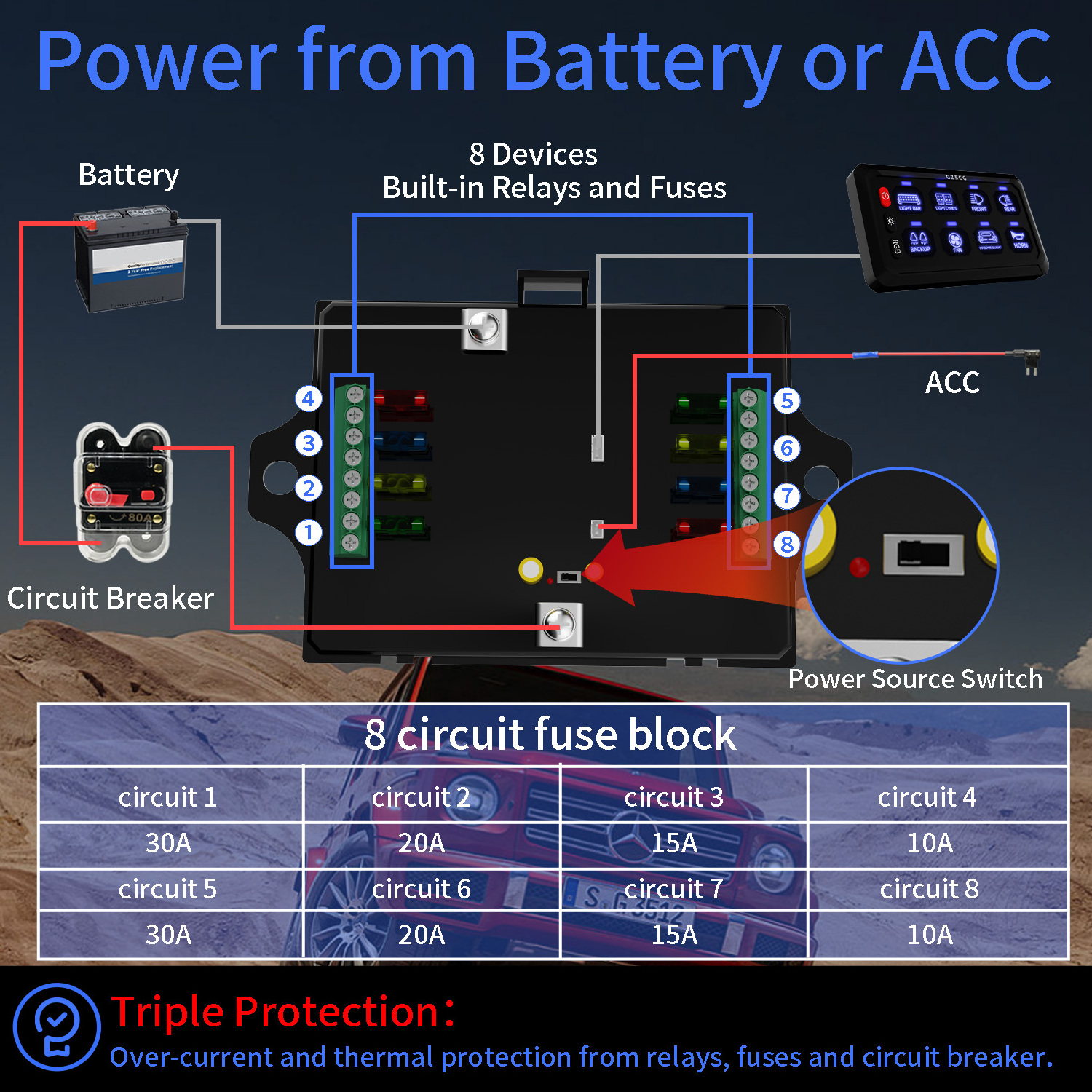 wholesale marine boat 8 gang led touch switch panel 12V 24v control on-off led car light switch