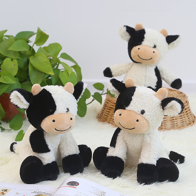 22/30cm mini black white milk cow kawaii cartoon plushie toys dolls custom cute animals super soft plushy toys manufacturer