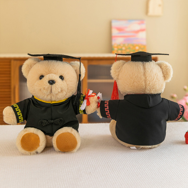 25-45cm wholesale kawaii mini graduation cap anime bear cute plush toys custom cartoon stuffed plush figure toys for kids