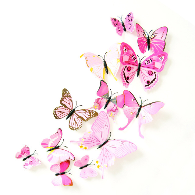 PVC 3D Butterfly Decoration Wall Sticker Set Wedding Party Home Decoration Supplies Wall Sticker