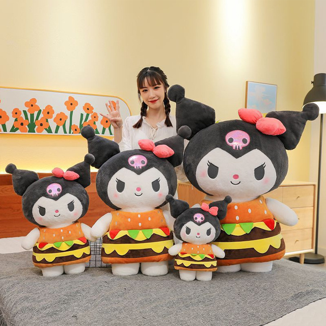 45-105cm kuromi melody sanrio food hamburger plushie cute super soft anime plush doll stuffed other baby plush figure toys