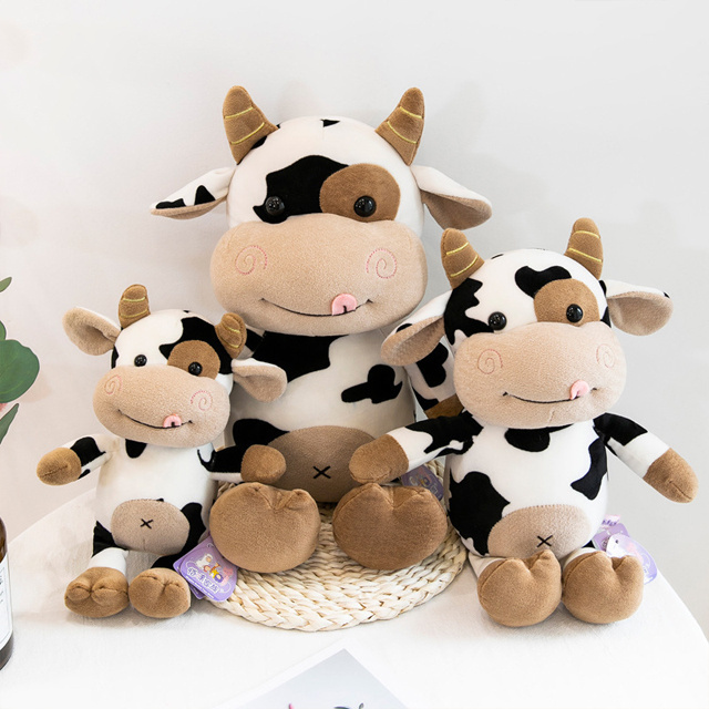 30/40/50/70cm mini milk cow kawaii cartoon plushie toys dolls wholesale custom cute animals super soft plushy toys for kids