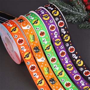 1-2.5cm 3/8-1inches 25yards halloween decorations wired ribbon roll crafts packaging wholesale grosgrain halloween gift ribbon