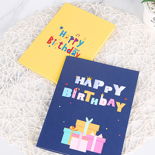 3d pop up greeting birthday invitation cards bulk custom printing funny baby happy birthday cards for kids