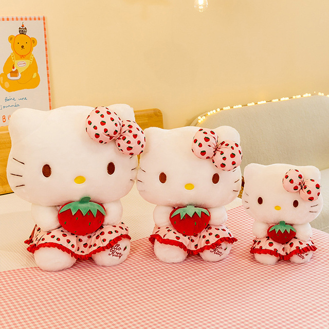 33-60cm sanrio strawberries hello KT cat plushie toys cute kawaii super soft plush toys stuffed plush figure toys for kids