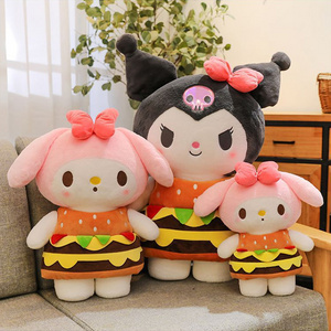 45-105cm kuromi melody sanrio food hamburger plushie cute super soft anime plush doll stuffed other baby plush figure toys