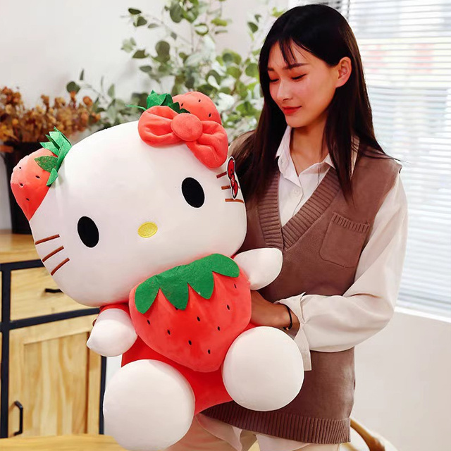 22-70cm sanrio strawberries hello kitty cat plushie super soft plush toy custom stuffed animal plush figure toys for kids