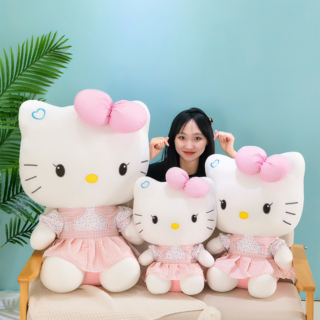 35-75cm wholesale gothic  sanrio hello KT cat plushie toys dolls figure toys custom anime  super soft plush toys for kids