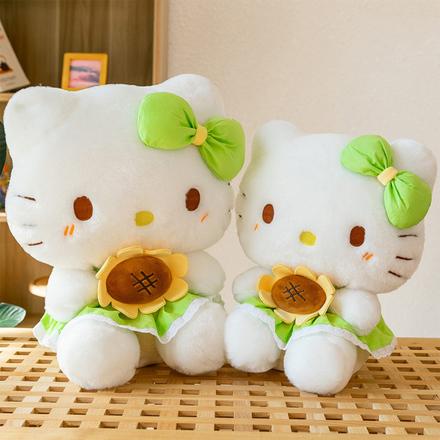 35-65cm sanrio sunflower hello kitty cat plushie toys cute super soft plush toys stuffed plush figure toys for kids