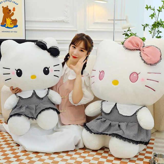 30-90cm cute gothic sanrio hello kitty cat plushie kawaii super soft anime plush doll stuffed other baby plush figure toys