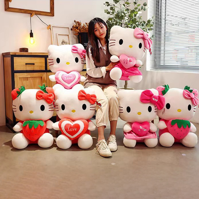 22-70cm sanrio strawberries hello kitty cat plushie super soft plush toy custom stuffed animal plush figure toys for kids