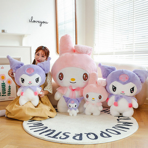 25-110cm kawaii sanrio figure kuromi my melody pink purple plushie toys dolls custom super soft baby plushy toy for kids gifts