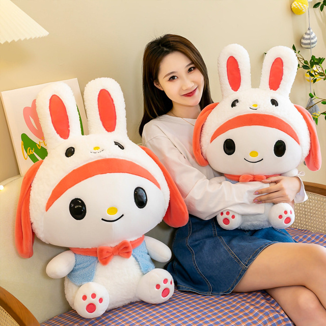 30/40/60/70/95cm kawaii sanrio my melody rabbit plushie toys dolls custom cute anime super soft plushy toys for kids