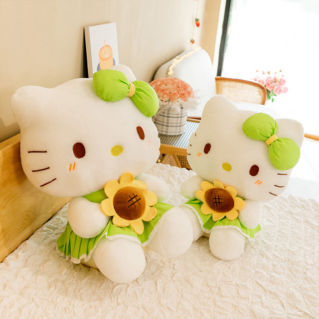 35-65cm sanrio sunflower hello kitty cat plushie toys cute super soft plush toys stuffed plush figure toys for kids