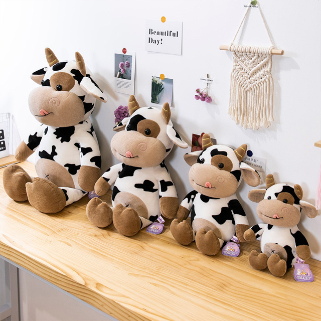 30/40/50/70cm mini milk cow kawaii cartoon plushie toys dolls wholesale custom cute animals super soft plushy toys for kids