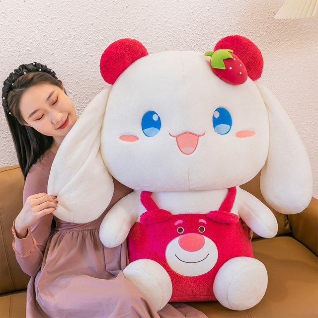 23/35/50/65/80cm claw machine kawaii sanrio pink strawberries rabbit  super soft plush doll stuffed other baby anime figure toys