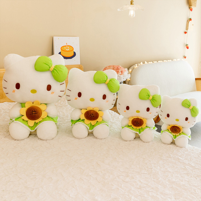 35-65cm sanrio sunflower hello kitty cat plushie toys cute super soft plush toys stuffed plush figure toys for kids