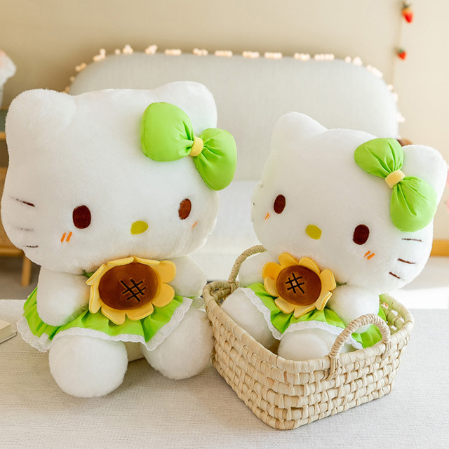 35-65cm sanrio sunflower hello kitty cat plushie toys cute super soft plush toys stuffed plush figure toys for kids