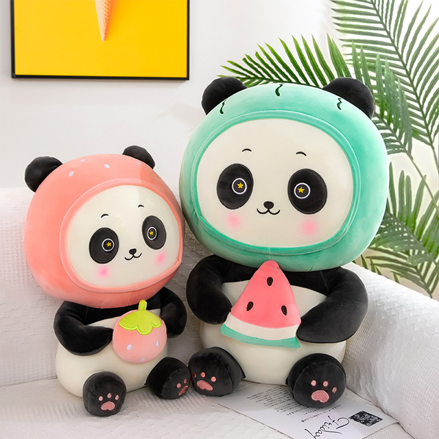 25/40/50/60cm fruit panda plushie toy dolls kawaii cute cartoon super soft anime plush doll stuffed other baby plush figure toys