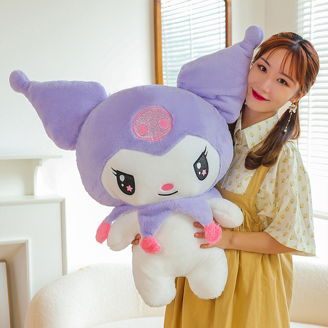 25-110cm kawaii sanrio figure kuromi my melody pink purple plushie toys dolls custom super soft baby plushy toy for kids gifts