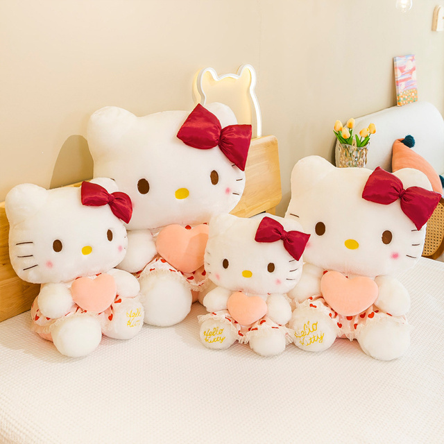 30-85cm kawaii sanrio hello kitty cat plushie toys dolls figure toys stuffed animal super soft plush toys for kids