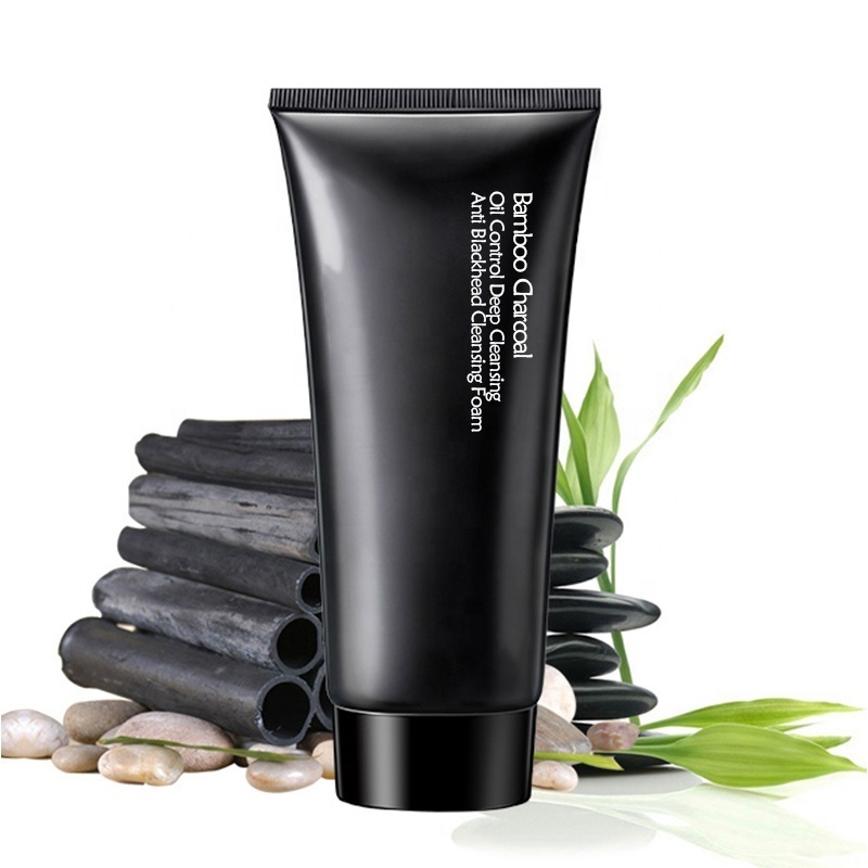 private label low price facial cleanser deep cleansing anti blackhead bamboo charcoal men's face wash