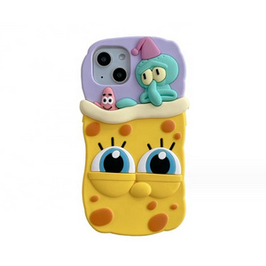 Silicone insomnia Squidward SpongeBob Apple 13 phone case iPhone11/12p/14pro max applicable