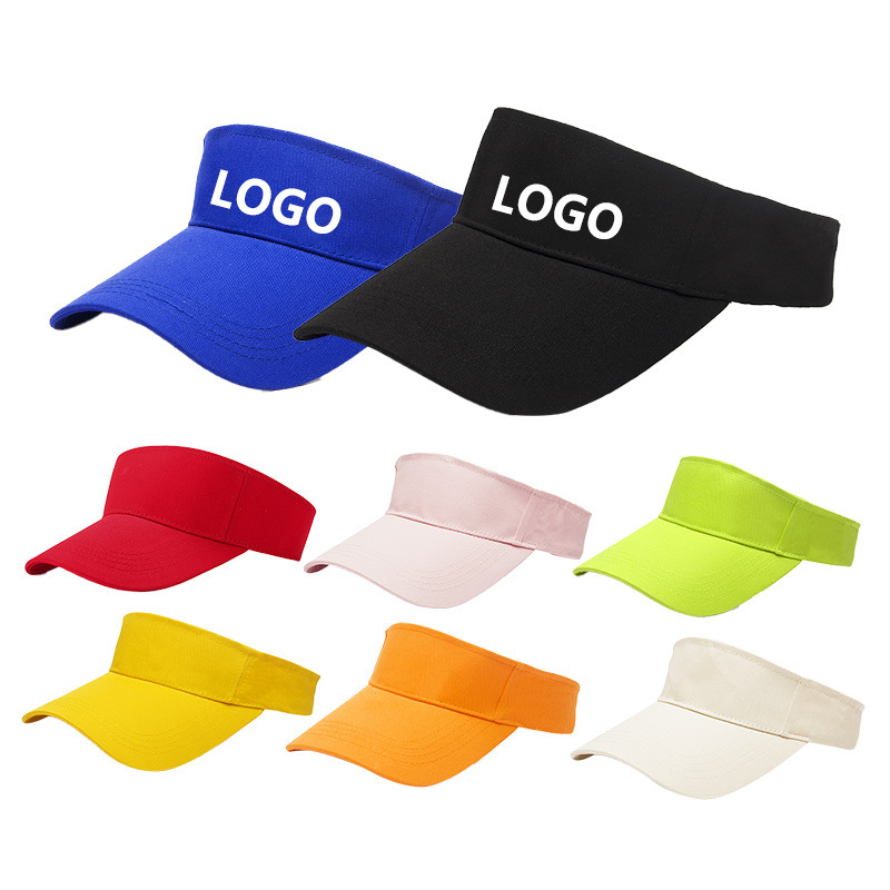 Wholesale Beach Cap UV Sun Protection Men Women Tennis Softball Sport Sunvisor Hat Customized Logo Summer Sun Running Visor Hat