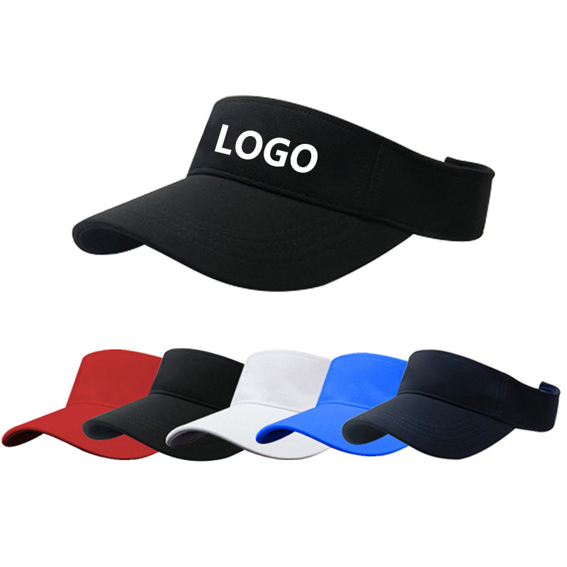 Wholesale Beach Cap UV Sun Protection Men Women Tennis Softball Sport Sunvisor Hat Customized Logo Summer Sun Running Visor Hat