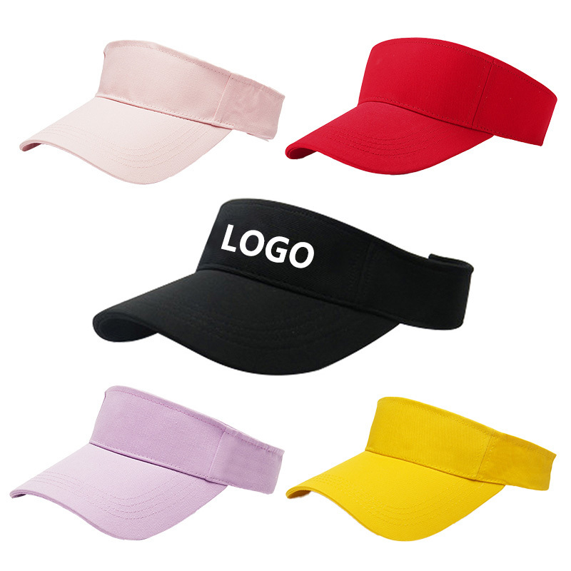 Wholesale Beach Cap UV Sun Protection Men Women Tennis Softball Sport Sunvisor Hat Customized Logo Summer Sun Running Visor Hat