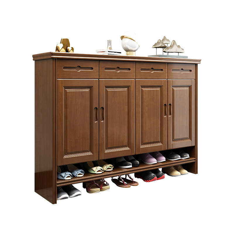 Modern Chinese solid wood shoe cabinet shoe rack simple entry cabinet multi-layer door shoe storage cabinet wholesale