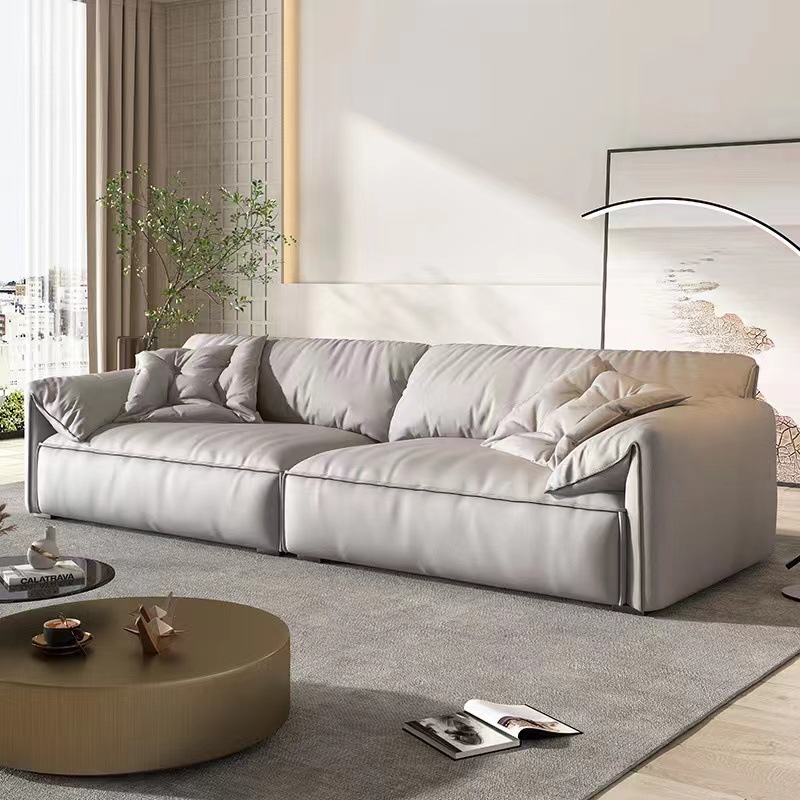 Italian modern simple fabric small apartment simple living room furniture technology cloth one double L-shaped sofa