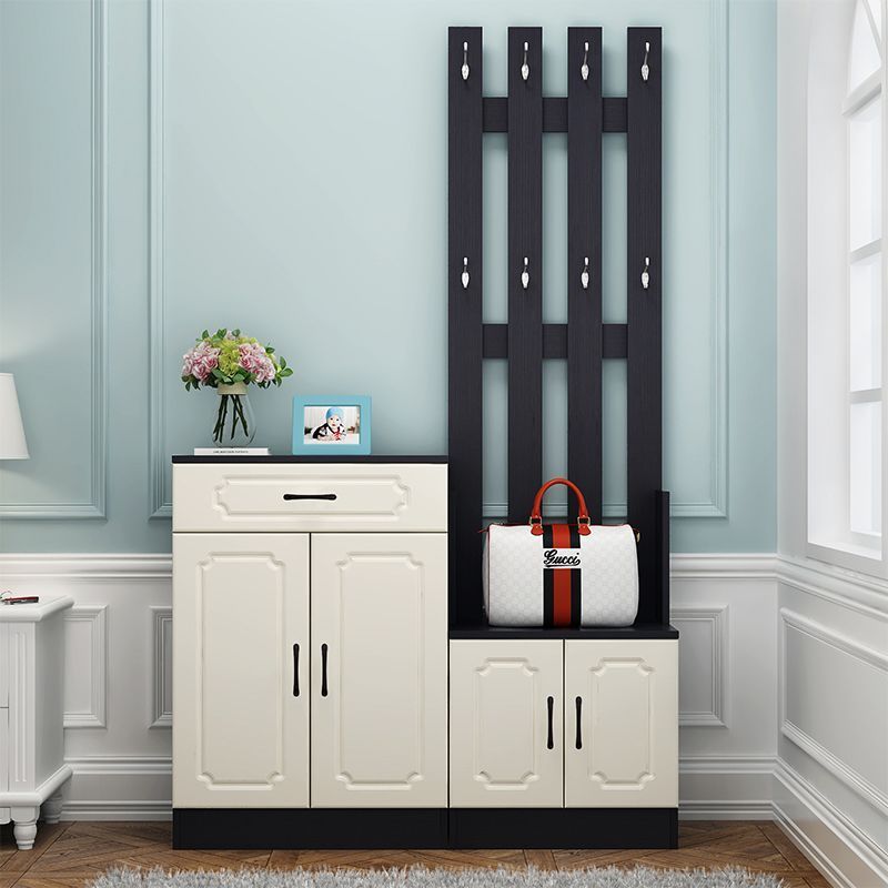 Shoe cabinet with hanger integrated door Nordic simple modern partition entrance hall cabinet floor coat rack