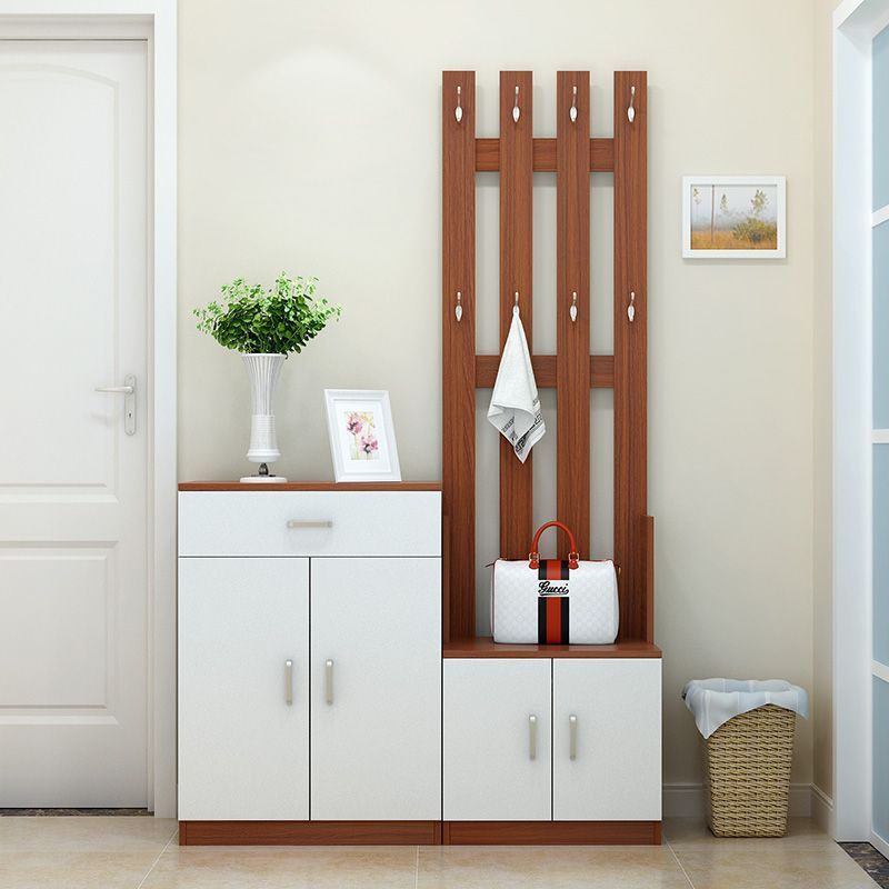 Shoe cabinet with hanger integrated door Nordic simple modern partition entrance hall cabinet floor coat rack